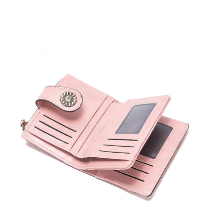 ladies short wallet RFID anti-theft brush wallet   oil wax leather multi-function coin purse