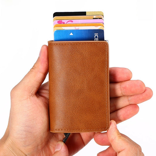 A generation of automatic card set anti-magnetic anti-theft brush credit card box  multi-functional coin purse aluminum alloy card bag