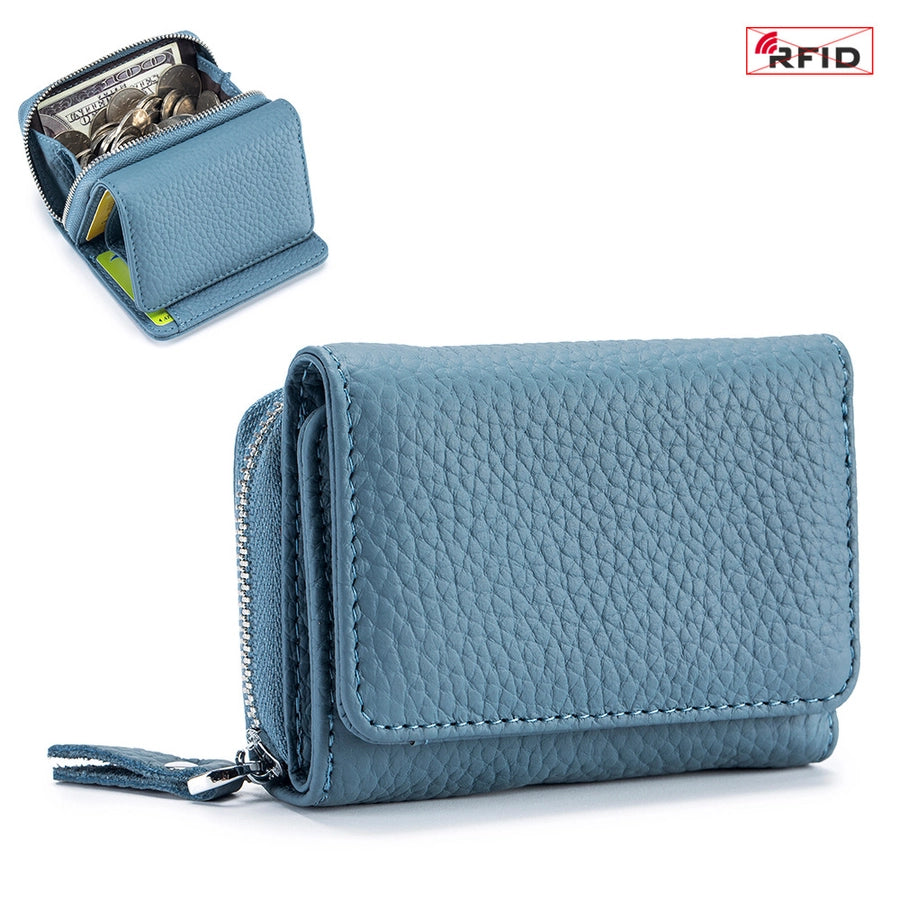 Women's Solid Color Leather Flip Cover Wallets