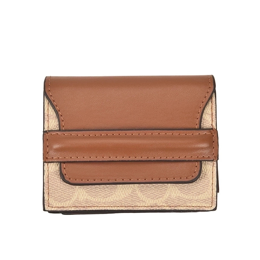 ladies retro small wallet contrast-colored coin purse fashion short folding card holder