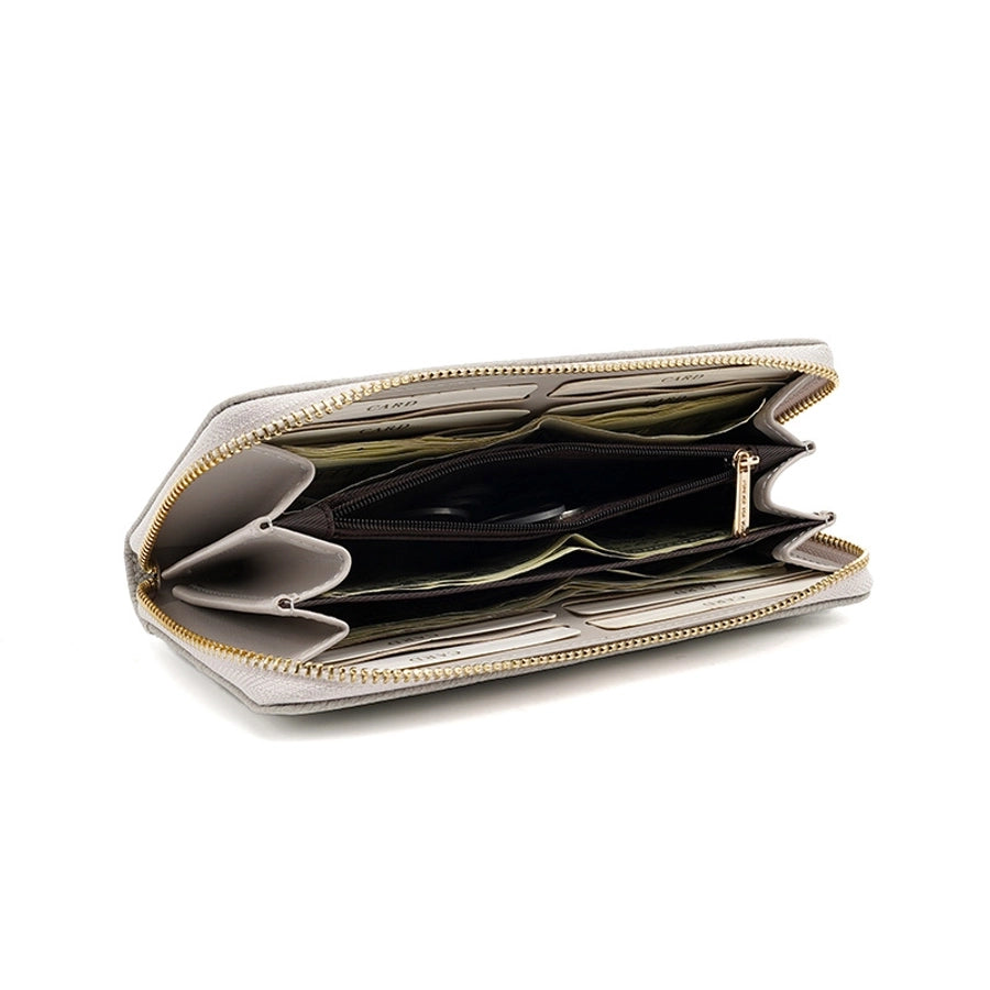 Trendy  Long Women's Wallet Zipper Large Capacity Multi-card Coin Purse High-end Fashion PU Clutch Bag