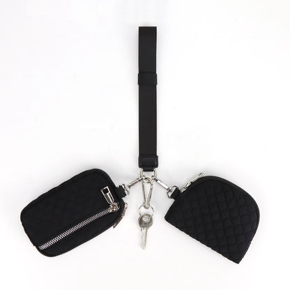 in stock  lulu with multi-functional fashion ladies wristlet portable simple bank card mini coin purse