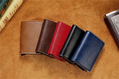 A generation of automatic card set anti-magnetic anti-theft brush credit card box  multi-functional coin purse aluminum alloy card bag