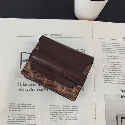 ladies retro small wallet contrast-colored coin purse fashion short folding card holder