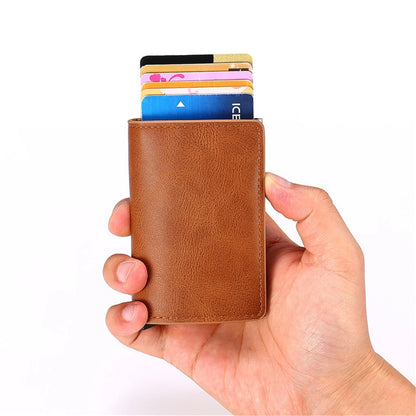 A generation of automatic card set anti-magnetic anti-theft brush credit card box  multi-functional coin purse aluminum alloy card bag