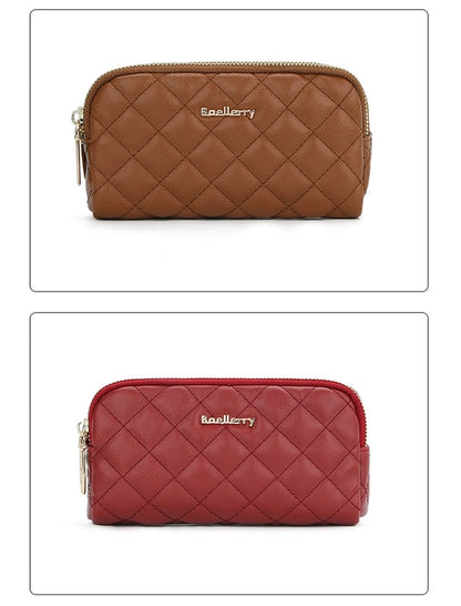 new women's long handbag Baellerry rhombus double zipper mobile phone wallet coin purse