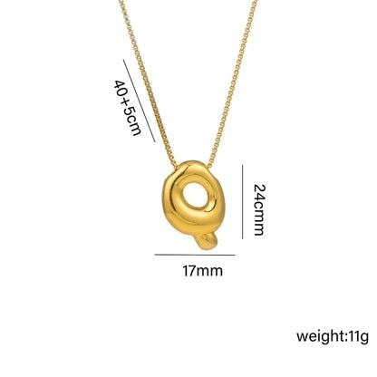 Jewelry Hip-Hop Simple Style Letter Titanium Steel 18K Gold Plated Plating Pendant Necklace
