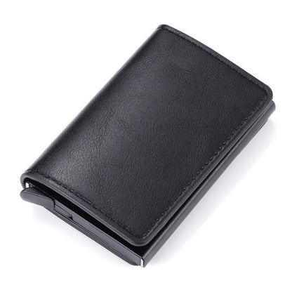 A generation of automatic card set anti-magnetic anti-theft brush credit card box  multi-functional coin purse aluminum alloy card bag