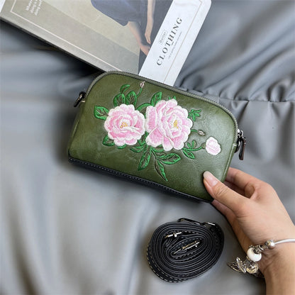 Mobile Coin Purse Women's Ethnic Embroidered Middle-aged Mother Bag Multi-compartment Chinese Style Shoulder Crossbody Clutch Bag