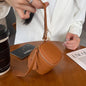 coin Purse head layer cowhide coin bag coin bag hand carrying leather key bag headset lipstick air cushion bag