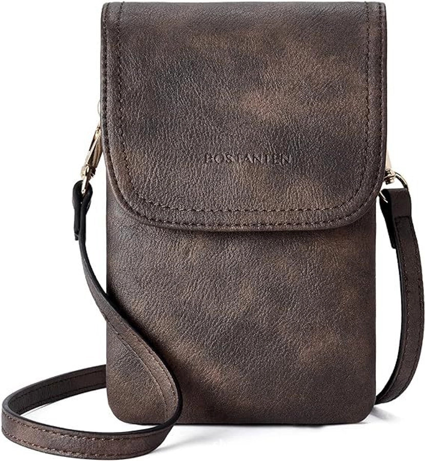 Women's Pu Leather Square Vintage Style Classic Style Square Flip Cover passport holder Crossbody Bag Coin Purse