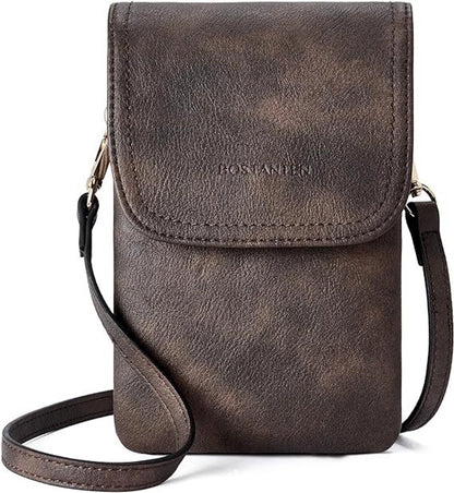 Women's Pu Leather Square Vintage Style Classic Style Square Flip Cover passport holder Crossbody Bag Coin Purse