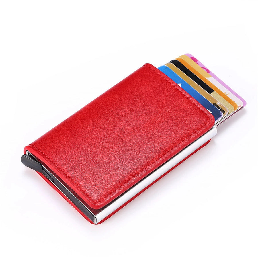 A generation of automatic card set anti-magnetic anti-theft brush credit card box  multi-functional coin purse aluminum alloy card bag