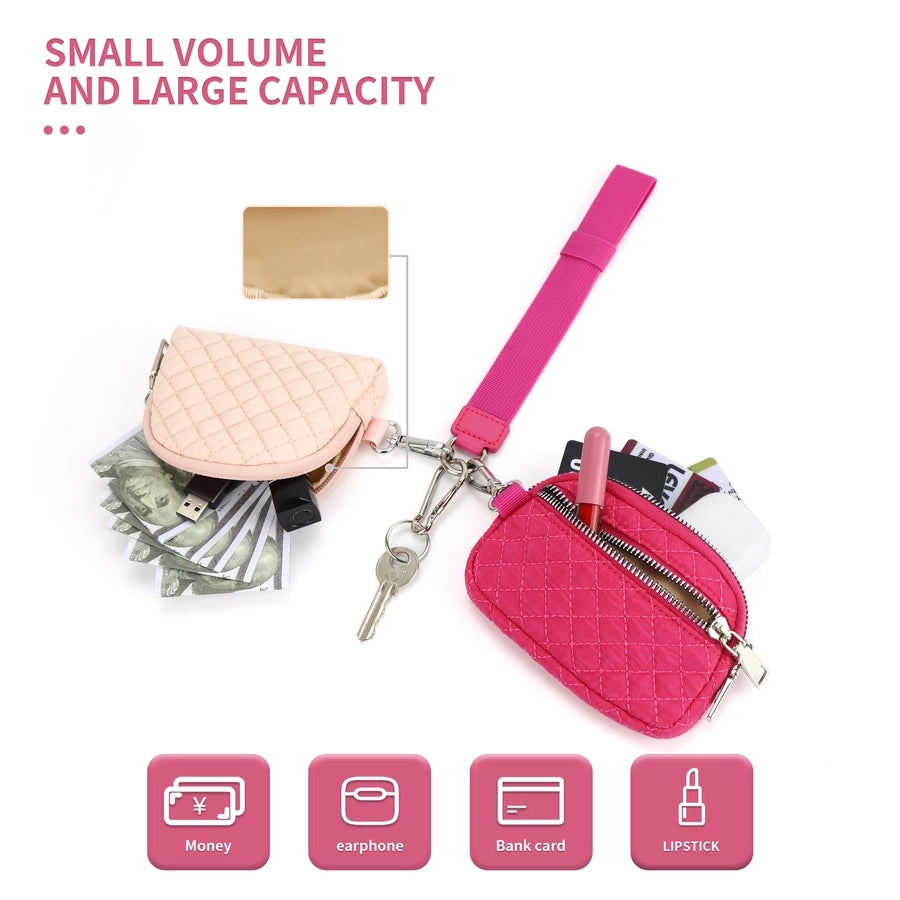 in stock  lulu with multi-functional fashion ladies wristlet portable simple bank card mini coin purse