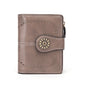 ladies short wallet RFID anti-theft brush wallet   oil wax leather multi-function coin purse