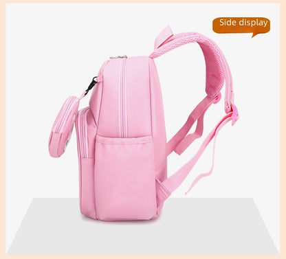 Pupils' Bag with Coin Purse Children's Printed Schoolbag Cute Cartoon Children's Ridge Protection Schoolbag