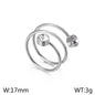 Jewelry Simple Style Geometric 304 Stainless Steel Zircon 18K Gold Plated Stainless Steel Rings