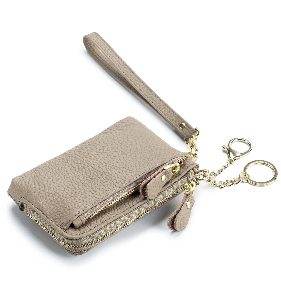 Unisex Solid Color Leather Side Zipper Coin Purses