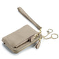 Unisex Solid Color Leather Side Zipper Coin Purses