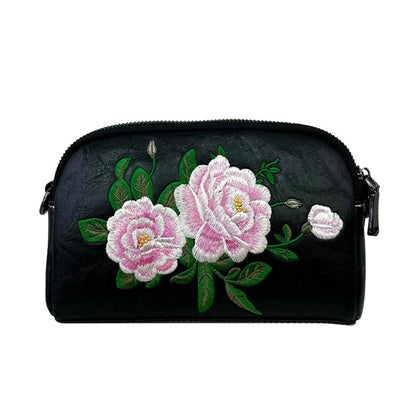 Mobile Coin Purse Women's Ethnic Embroidered Middle-aged Mother Bag Multi-compartment Chinese Style Shoulder Crossbody Clutch Bag