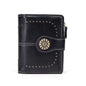 ladies short wallet RFID anti-theft brush wallet   oil wax leather multi-function coin purse