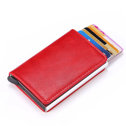 A generation of automatic card set anti-magnetic anti-theft brush credit card box  multi-functional coin purse aluminum alloy card bag