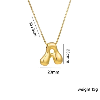Jewelry Hip-Hop Simple Style Letter Titanium Steel 18K Gold Plated Plating Pendant Necklace