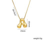 Jewelry Hip-Hop Simple Style Letter Titanium Steel 18K Gold Plated Plating Pendant Necklace
