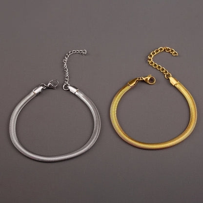 Casual Elegant Solid Color 304 Stainless Steel 18K Gold Plated Bracelets In Bulk