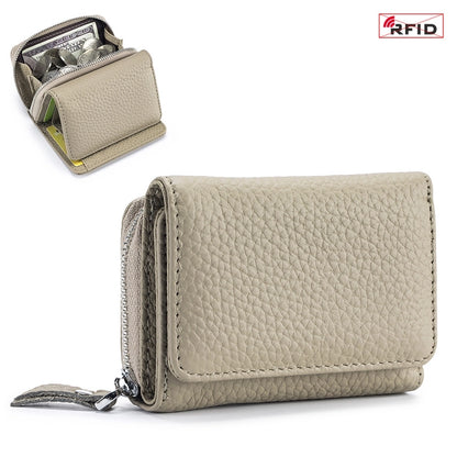 Women's Solid Color Leather Flip Cover Wallets