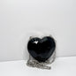 Silver Heart Black Heart Transparent Heart Arylic Solid Color Heart-shaped Evening Bags