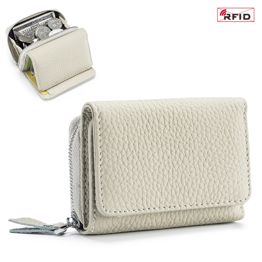 Women's Solid Color Leather Flip Cover Wallets
