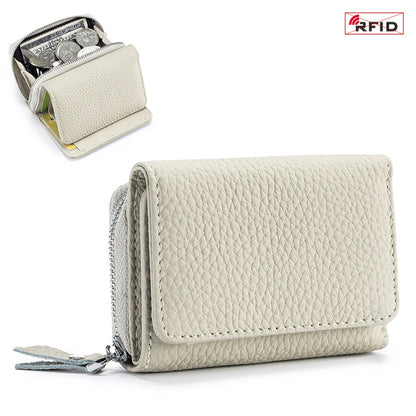 Women's Solid Color Leather Flip Cover Wallets