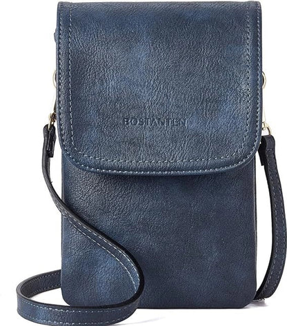 Women's Pu Leather Square Vintage Style Classic Style Square Flip Cover passport holder Crossbody Bag Coin Purse
