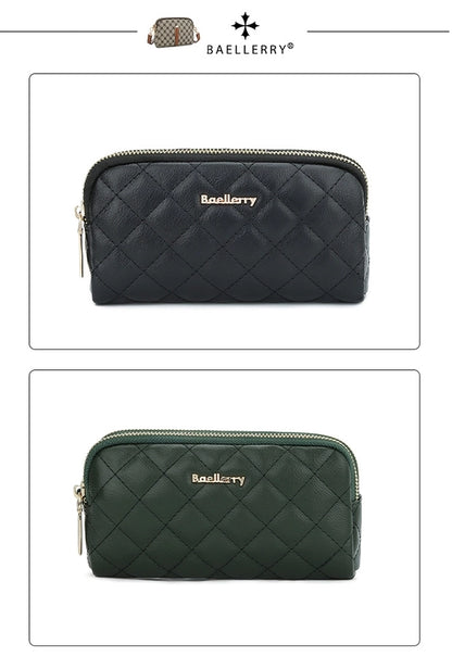 new women's long handbag Baellerry rhombus double zipper mobile phone wallet coin purse