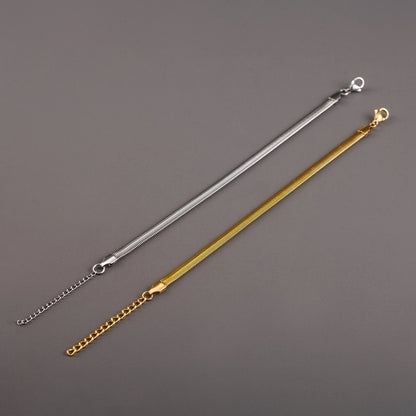 Casual Elegant Solid Color 304 Stainless Steel 18K Gold Plated Bracelets In Bulk