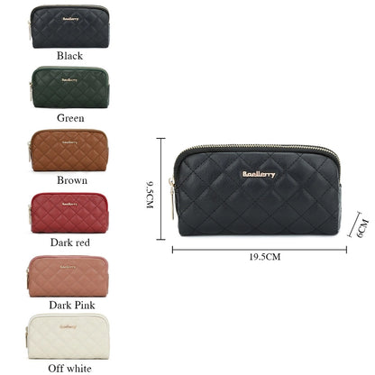 new women's long handbag Baellerry rhombus double zipper mobile phone wallet coin purse