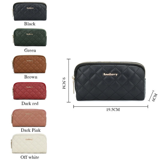 new women's long handbag Baellerry rhombus double zipper mobile phone wallet coin purse