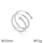 Jewelry Simple Style Geometric 304 Stainless Steel Zircon 18K Gold Plated Stainless Steel Rings