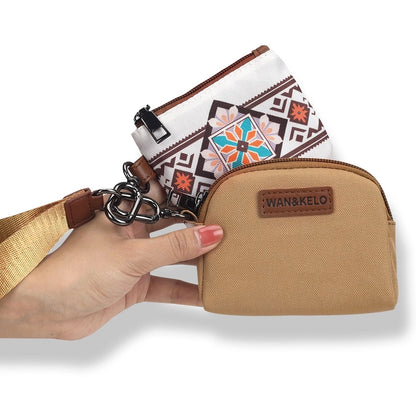 New Bohemian Ethnic Style Small Double Bag  Retro Key Bag Wrist Bag Shiling Bag