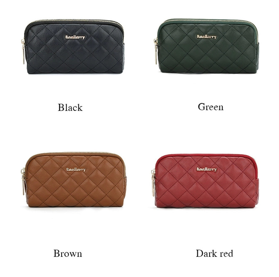 new women's long handbag Baellerry rhombus double zipper mobile phone wallet coin purse