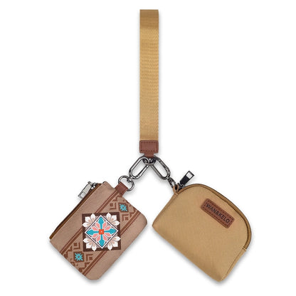 New Bohemian Ethnic Style Small Double Bag  Retro Key Bag Wrist Bag Shiling Bag
