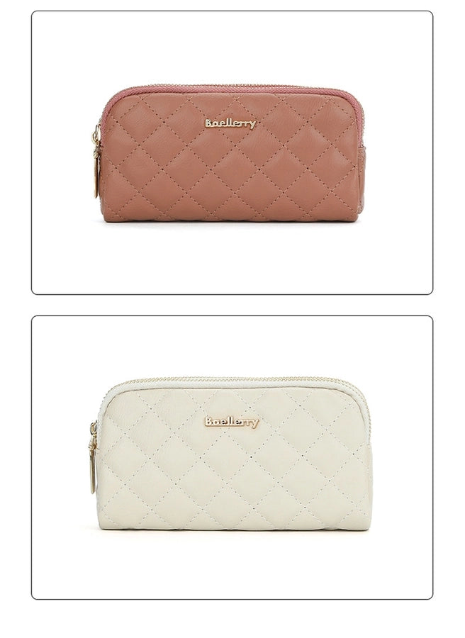 new women's long handbag Baellerry rhombus double zipper mobile phone wallet coin purse