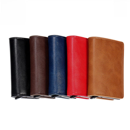 A generation of automatic card set anti-magnetic anti-theft brush credit card box  multi-functional coin purse aluminum alloy card bag