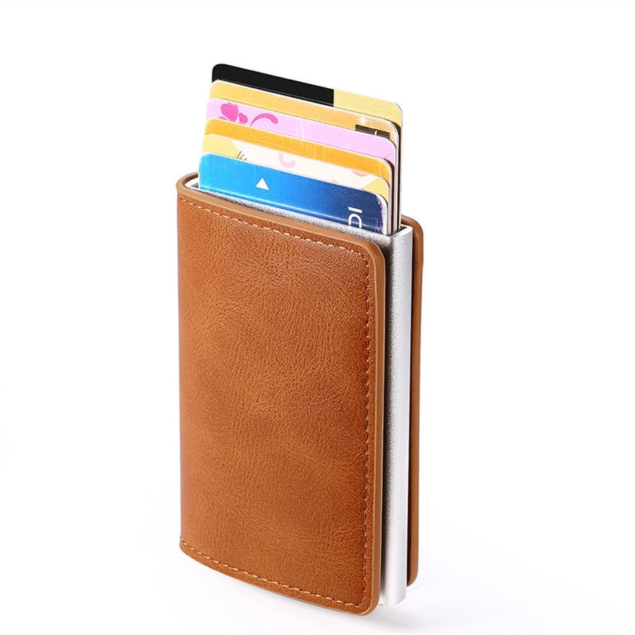 A generation of automatic card set anti-magnetic anti-theft brush credit card box  multi-functional coin purse aluminum alloy card bag