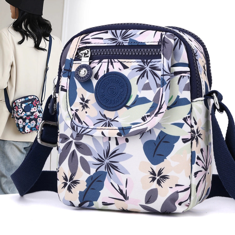 Korean Style Nylon Shoulder Bag Women's Mini Mobile Coin Purse Casual Fashionable Mother Bag Lightweight Oxford Small Satchel