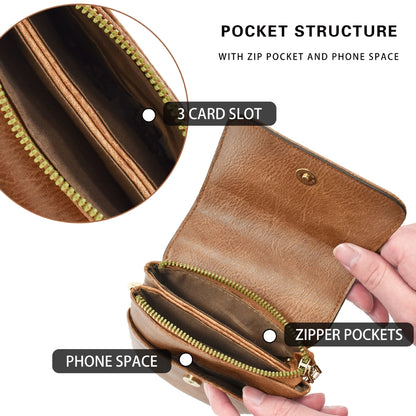 Women's Pu Leather Square Vintage Style Classic Style Square Flip Cover passport holder Crossbody Bag Coin Purse