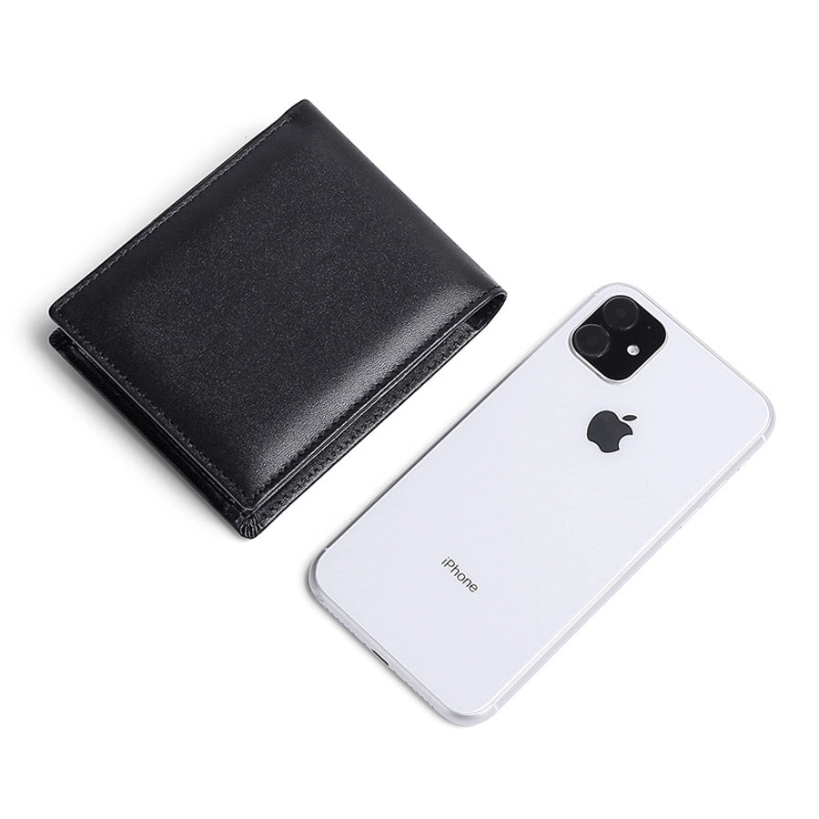 Supply Genuine Leather Men's Wallet Multi-function Coin Purse RFID Anti-theft Brush Short Cowhide Multi-card Wallet