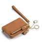 Unisex Solid Color Leather Side Zipper Coin Purses