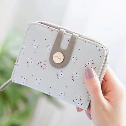women's flower pu leather buckle wallets